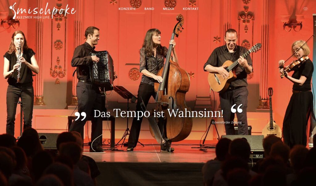 Webdesign Klezmer band Mischpoke Hamburg | Jana Wiescholek | Webdesignerin Bremen