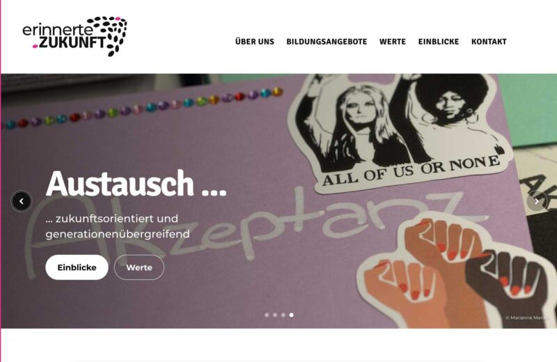 Webdesign Bildungsprojekte - Erinnerte Zukunft / LAKRIZZ